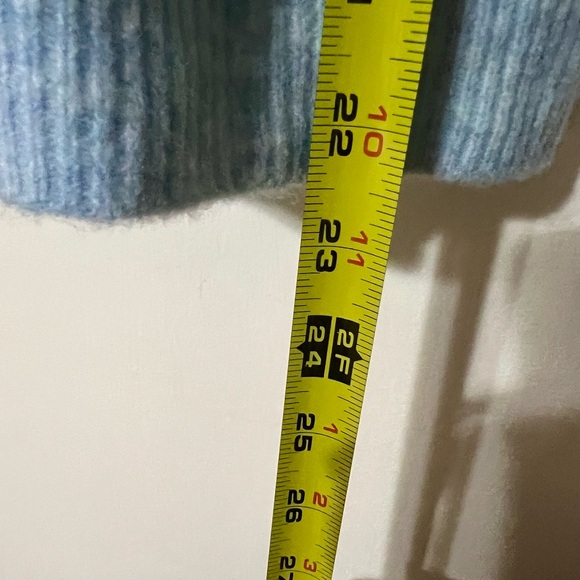 White House Black Market Sky Blue Knit Top SzS Winter Light Academia Classic - Picture 5 of 7